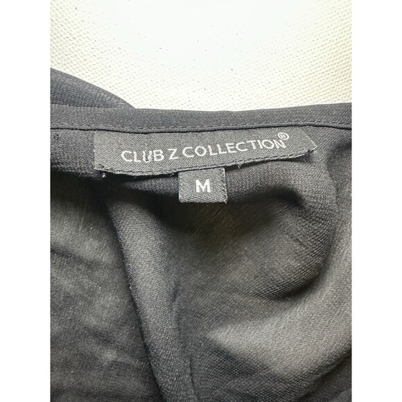 Club Z Collection Black Pom Pom Sheer‎ Swim Cover-Up Short Sleeve MEDIUM - Picture 9 of 13